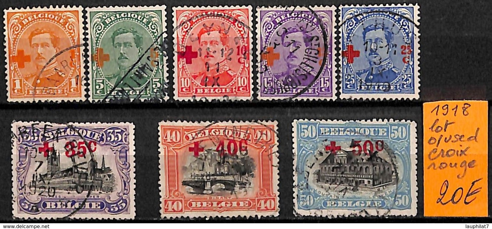 [830891]Belgique 1918 - Lot, Croix-Rouge, Croix-Rouge, Familles Royales, Rois - Croix-Rouge