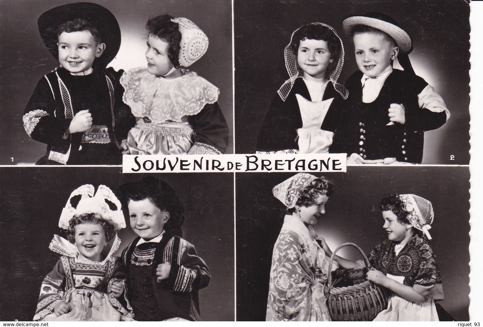 LA BRETAGNE - Costumes Des Régions De:1 Quimper.29- 2 Baud.56- 3 Rosporden,Scaer.29- 4 Audièrrne,Douarnenez.29 - Costumes