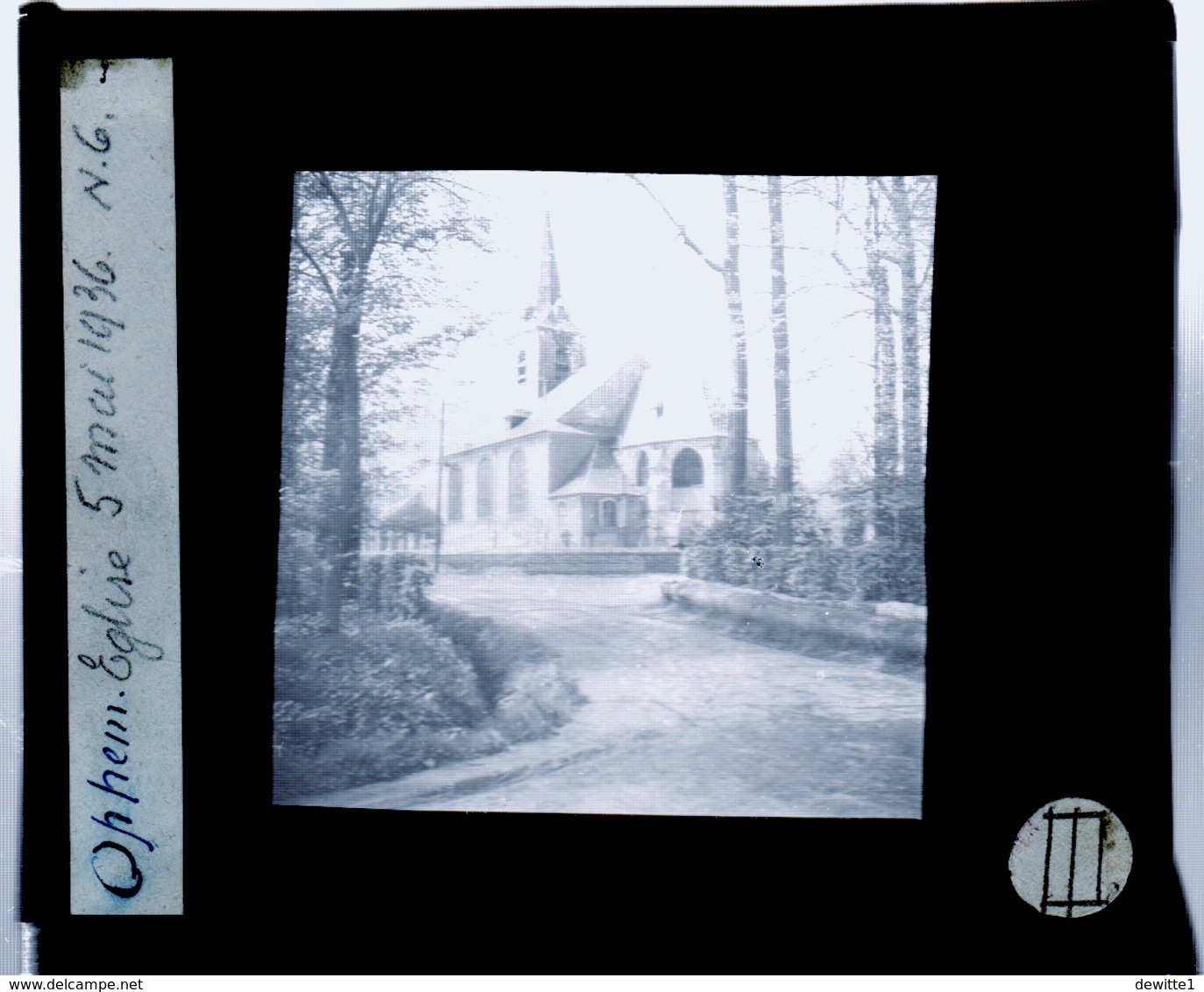 Oude Glasplaat (8,5 X 10cm).  OPHEM.  Eglise. 1936 - Plaques De Verre