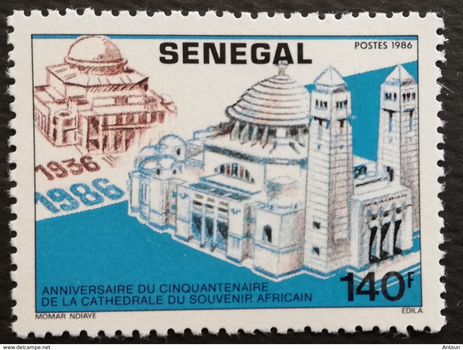 Senegal 1987 Cathedral Of African Memory,50th. Anniv. - Senegal (1960-...)