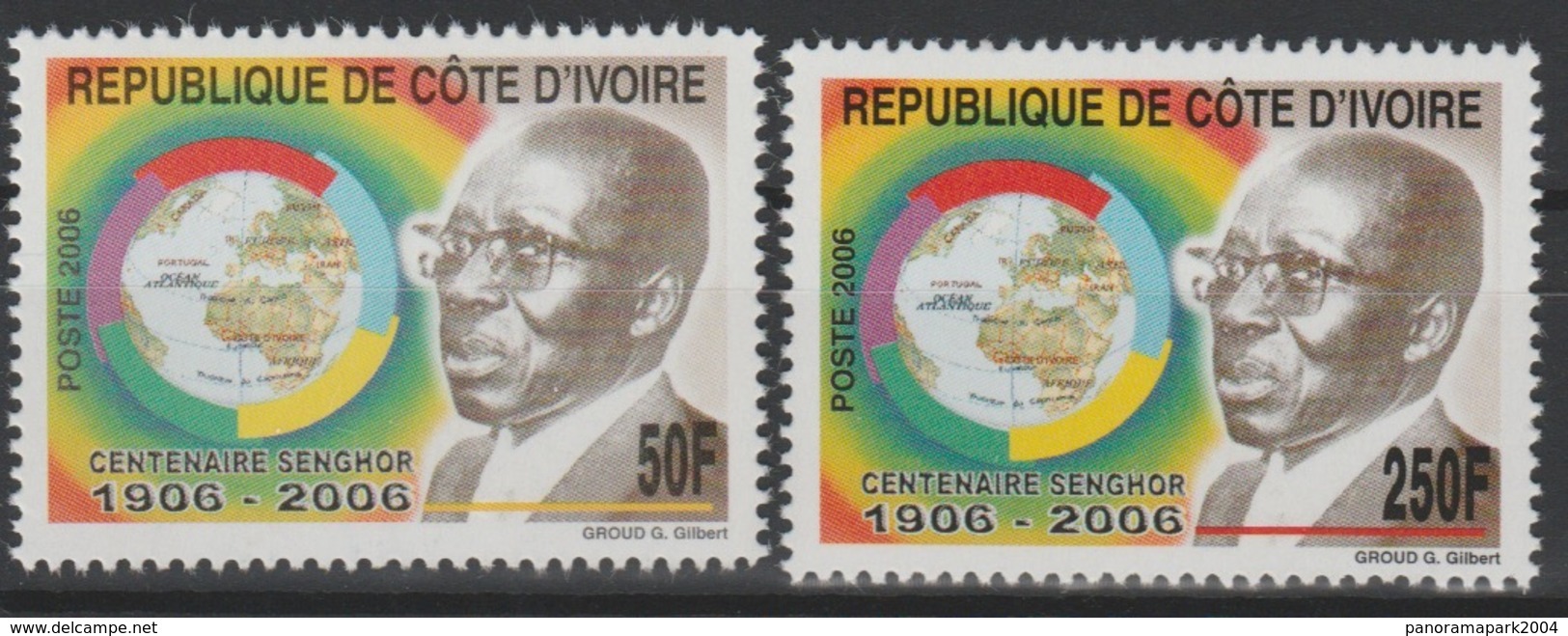 Côte D'Ivoire Ivory Coast 2006 Mi. 1481-1482 Leopold Sedar Senghor Sénégal President MNH** - Other & Unclassified