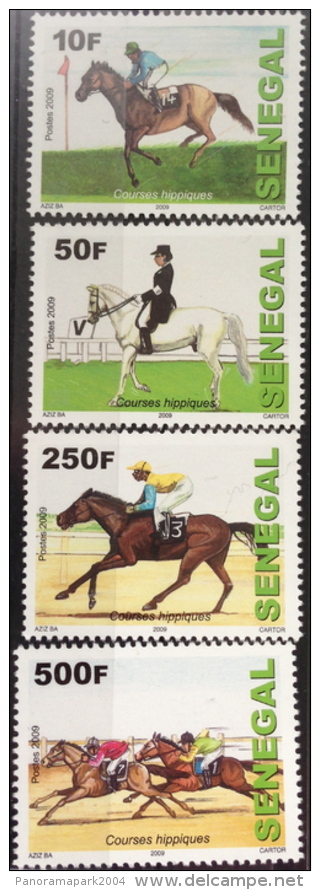 Sénégal 2009/2011 Horse Riding Courses Hippiques Pferde Chevaux Rennen Race 4 Val. RARE MNH - Senegal (1960-...)