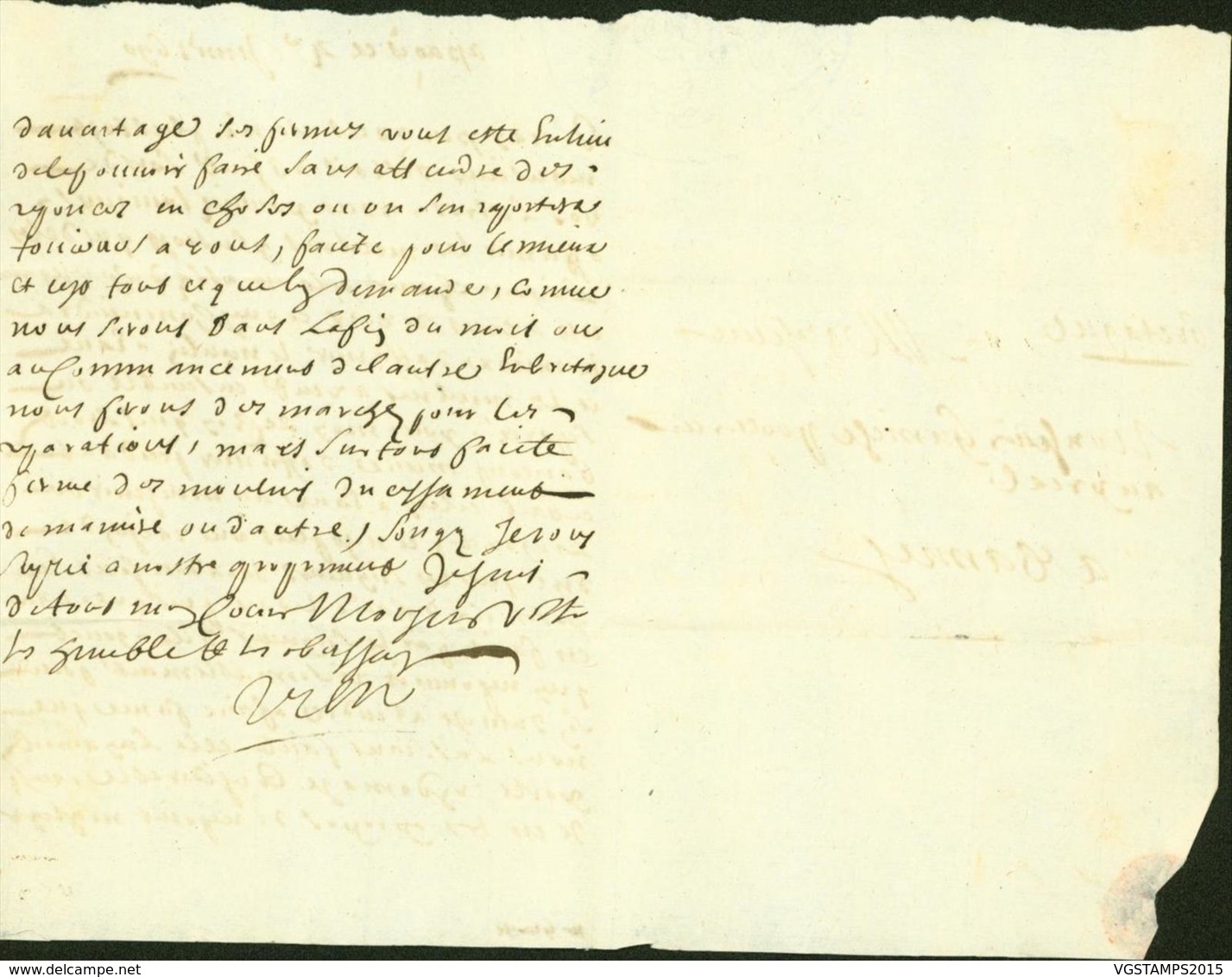 France 1690 - Lettre Avec Courrier Particulaire 04/06/1690 De Paris Vers Camy Taxe "5" (7G34626)DC2612 - ....-1700: Vorläufer