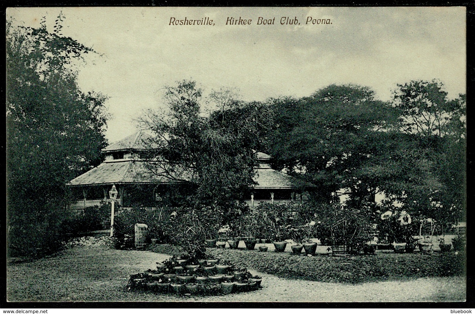 Ref 1280 - Early Postcard - Rosherville - Kirkee Boat Club - Poona India - India