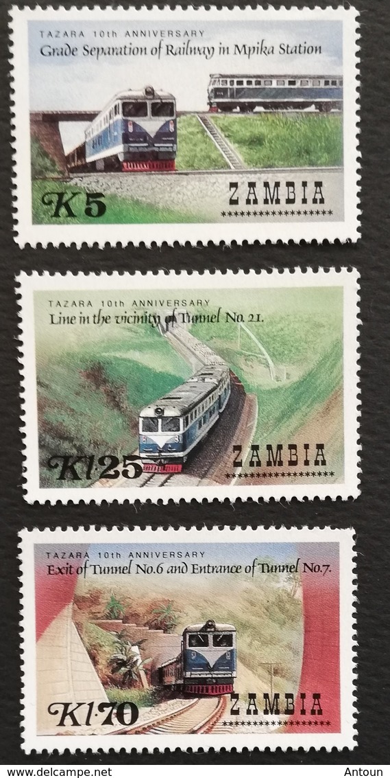 Zambia   1986 Tazara Railroad 10th. Anniv. LOT - Zambia (1965-...)