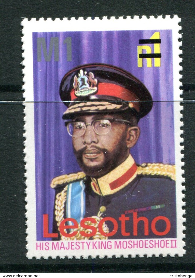 Lesotho 1980-81 New Currency - Litho Overprint - No Wmk. - 1m On 1r King Moshoeshoe II MNH (SG 416B) - Lesotho (1966-...)