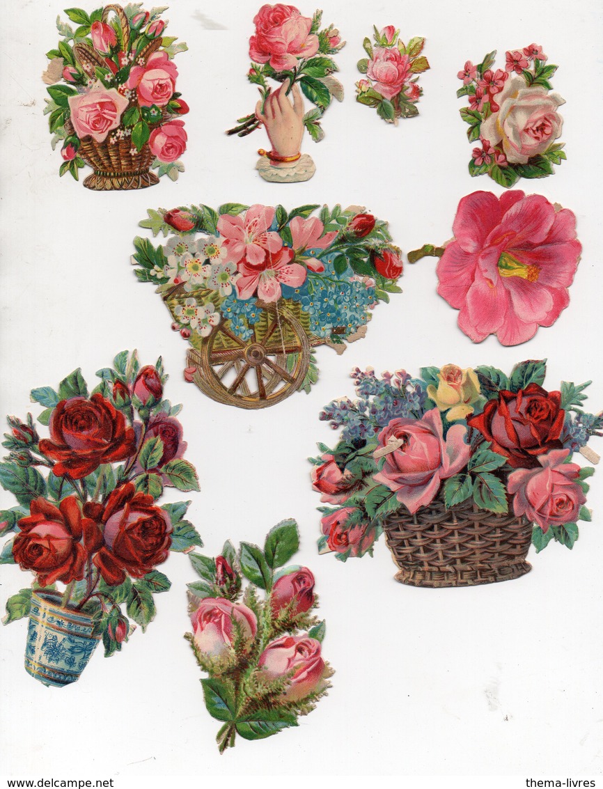 Lot De 9 Découpis : Fleurs / Roses  (PPP17848) - Fleurs