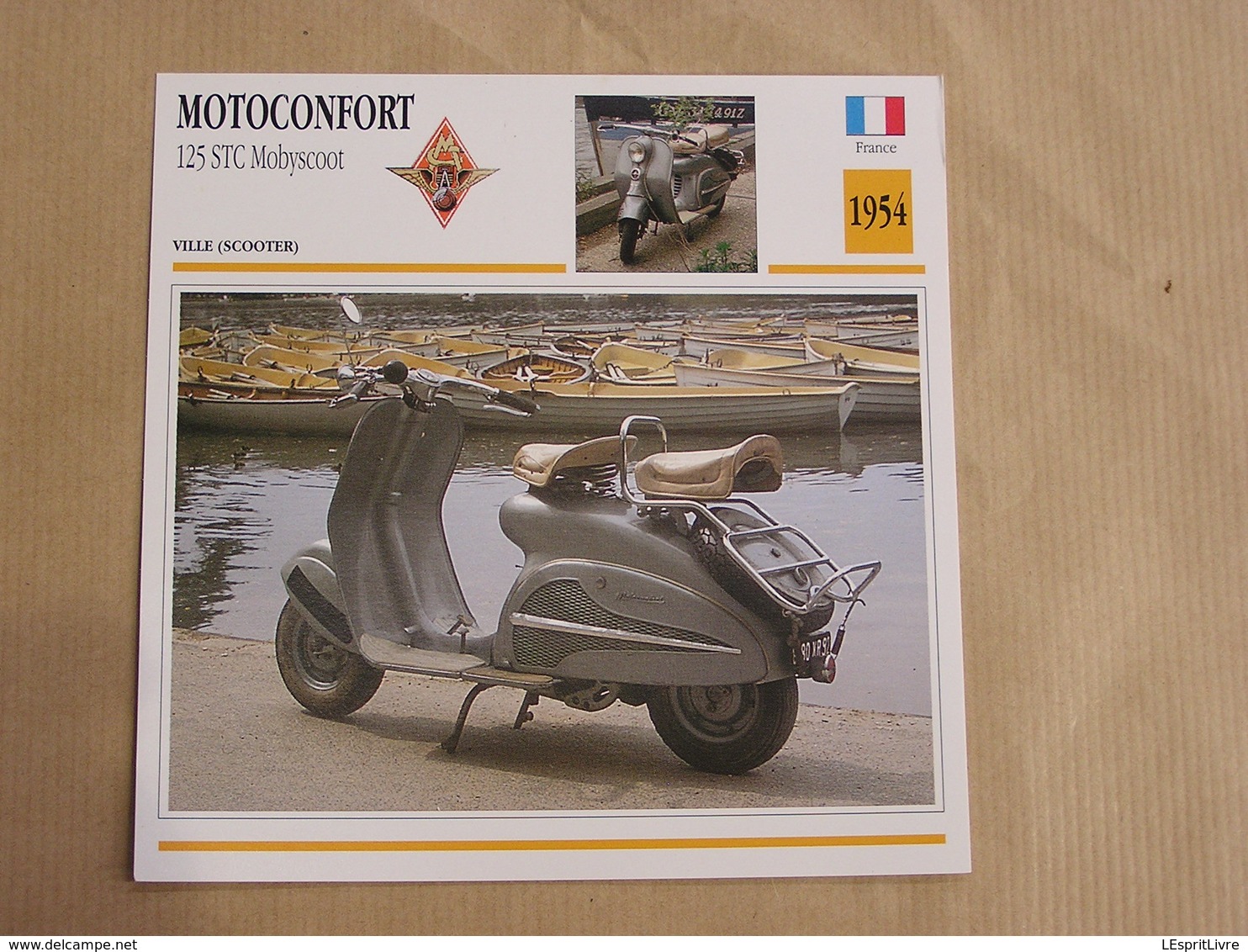 MOTOCONFORT Scooter 125 STC Mobyscoot France 1954 Moto Fiche Descriptive Motocyclette Motos Motorcycle Moto Motocyclette - Sonstige & Ohne Zuordnung