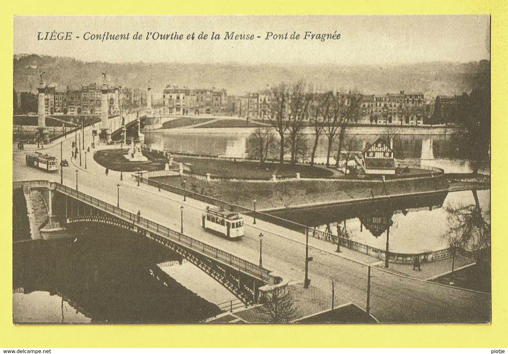 * Liège - Luik (La Wallonie) * Confluent De L'Ourthe Et De La Meuse, Pont De Fragnée, Tram, Vicinal, Rare - Luik