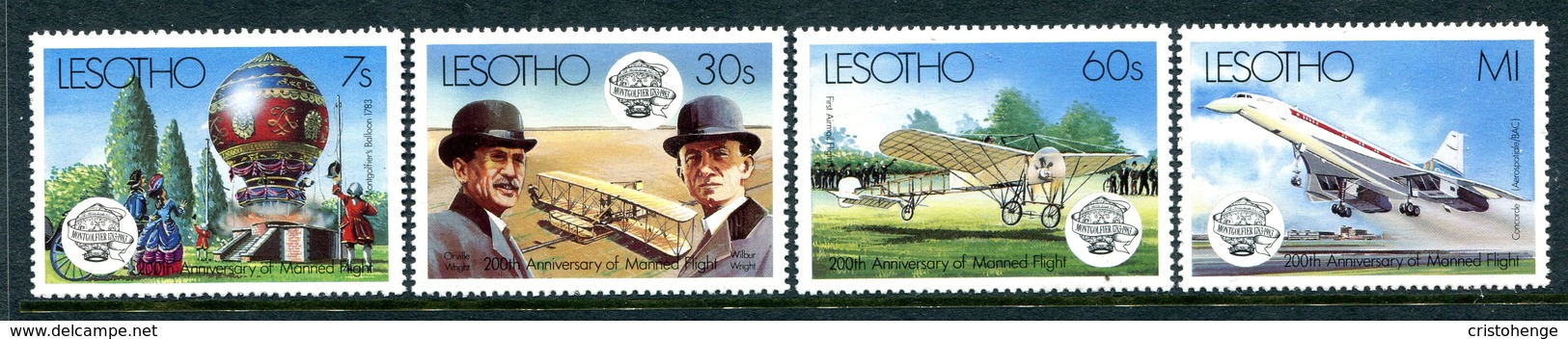 Lesotho 1983 Bicentenary Of Manned Flight Set MNH (SG 545-548) - Lesotho (1966-...)