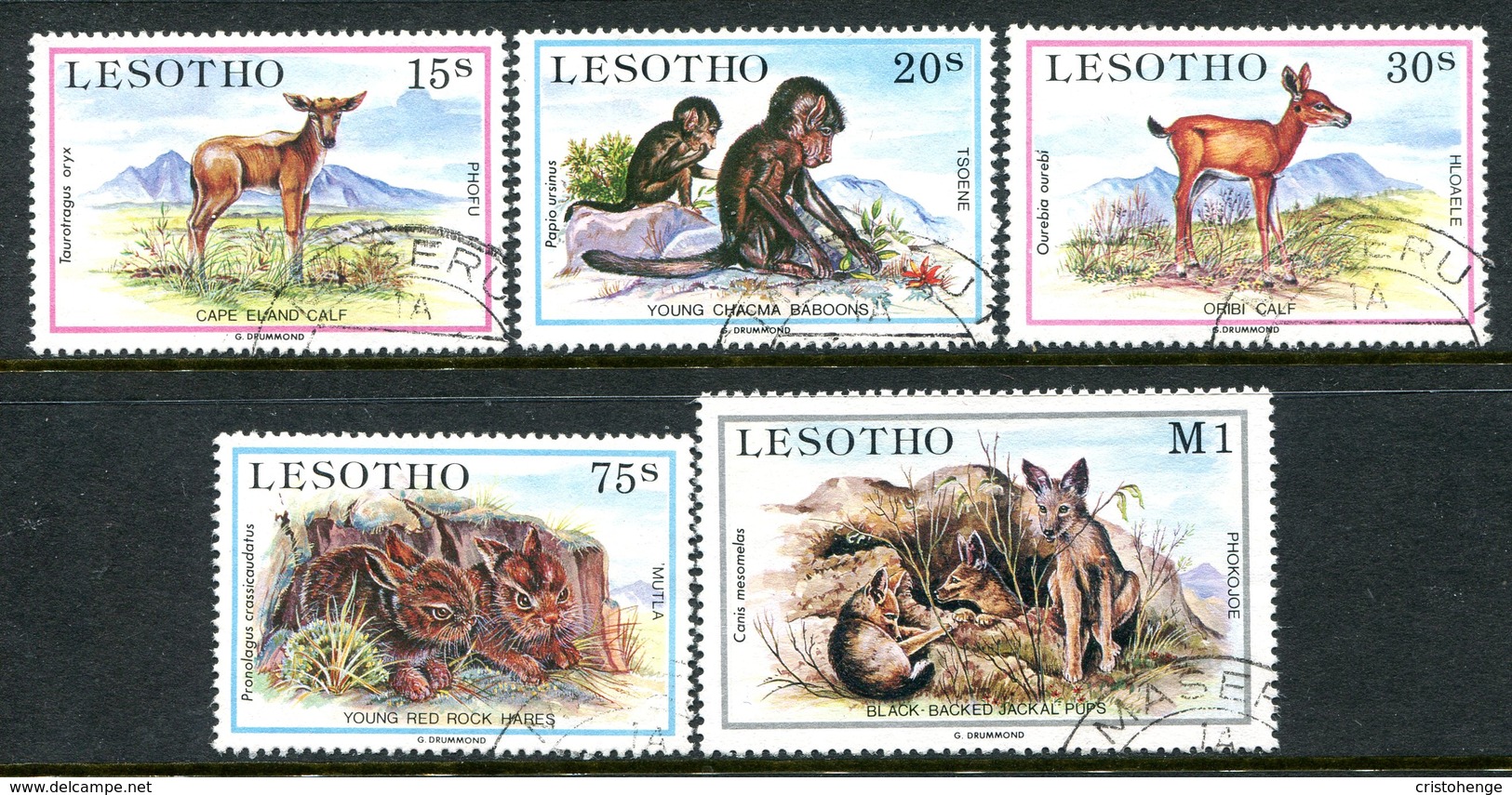 Lesotho 1984 Baby Animals Set Used (SG 611-615) - Lesotho (1966-...)