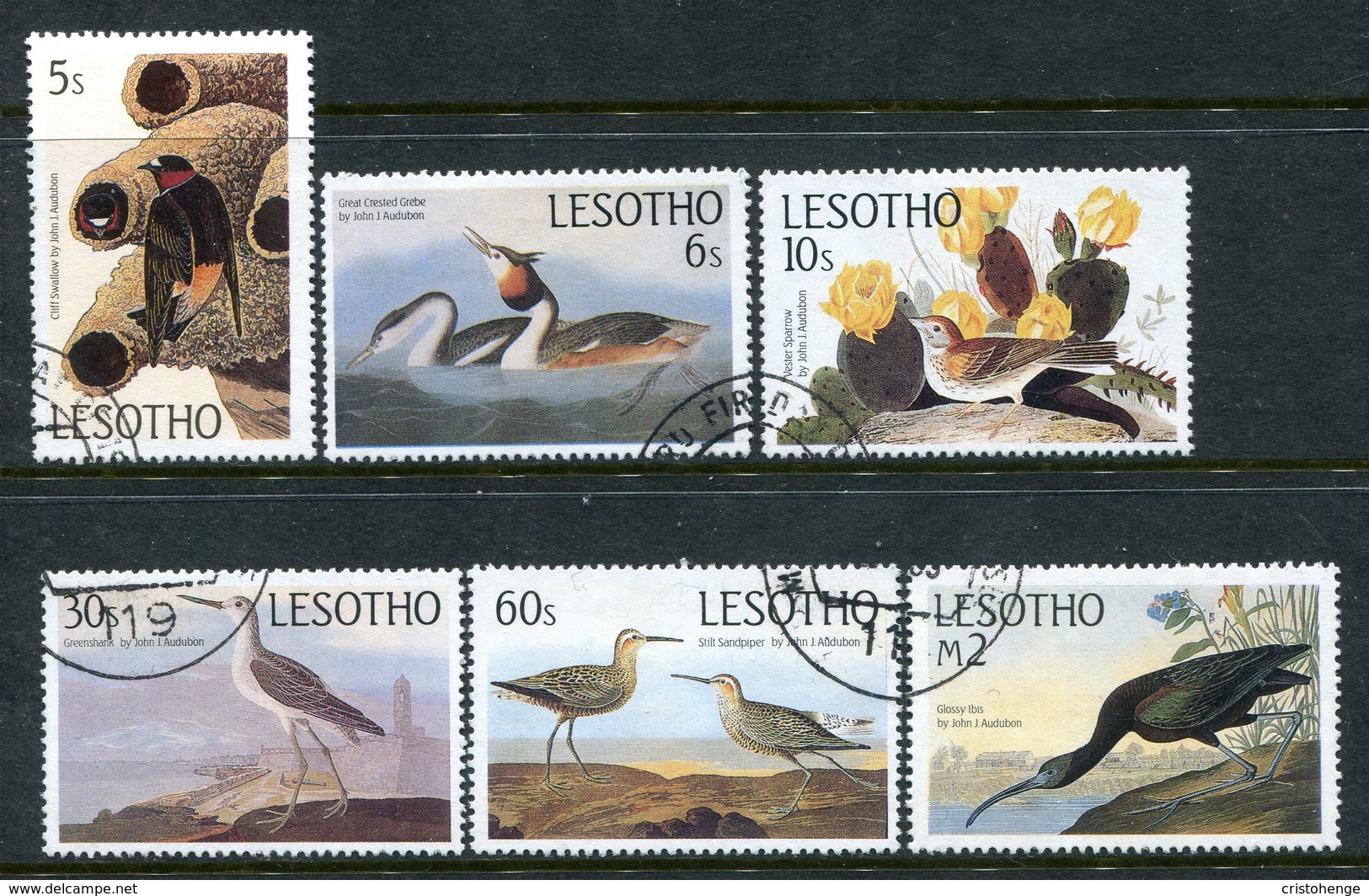 Lesotho 1985 Birth Bicentenary Of John J. Audubon Set Used (SG 646-651) - Lesotho (1966-...)