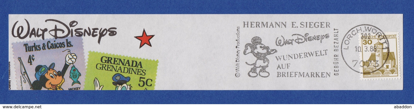 BRD MWSt Gebühr Bezahlt - LORCH, Sieger - Walt Disneys Wunderwelt Auf Briefmarken 1988 - Disney