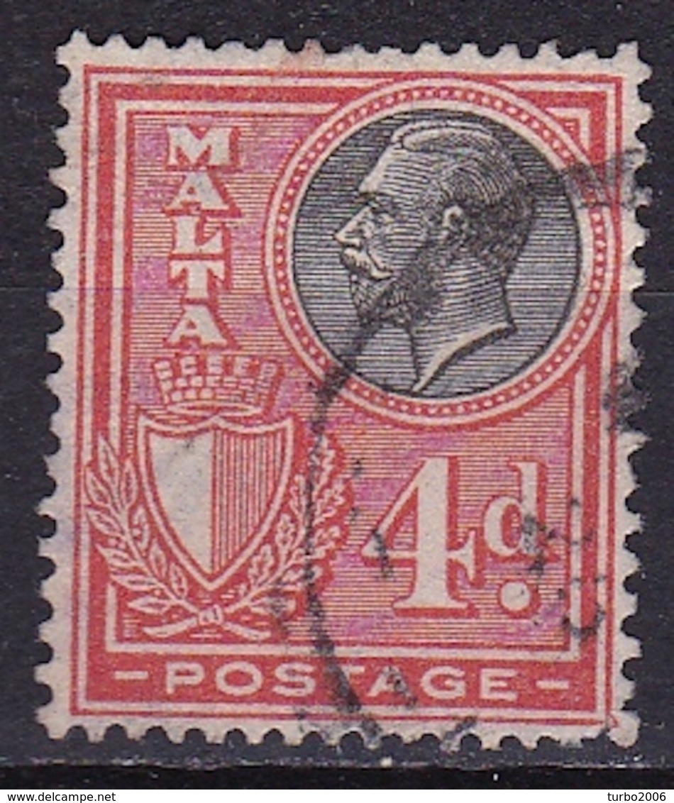 MALTA 1926 King George V 4 D Orange / Black WM 4 Mi. 122 - Malta