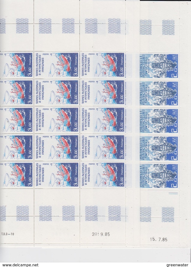 TAAF 1986 Ships 2v Complete Sheetlets With Ful Margins  ** Mnh (TA237) - Ongebruikt