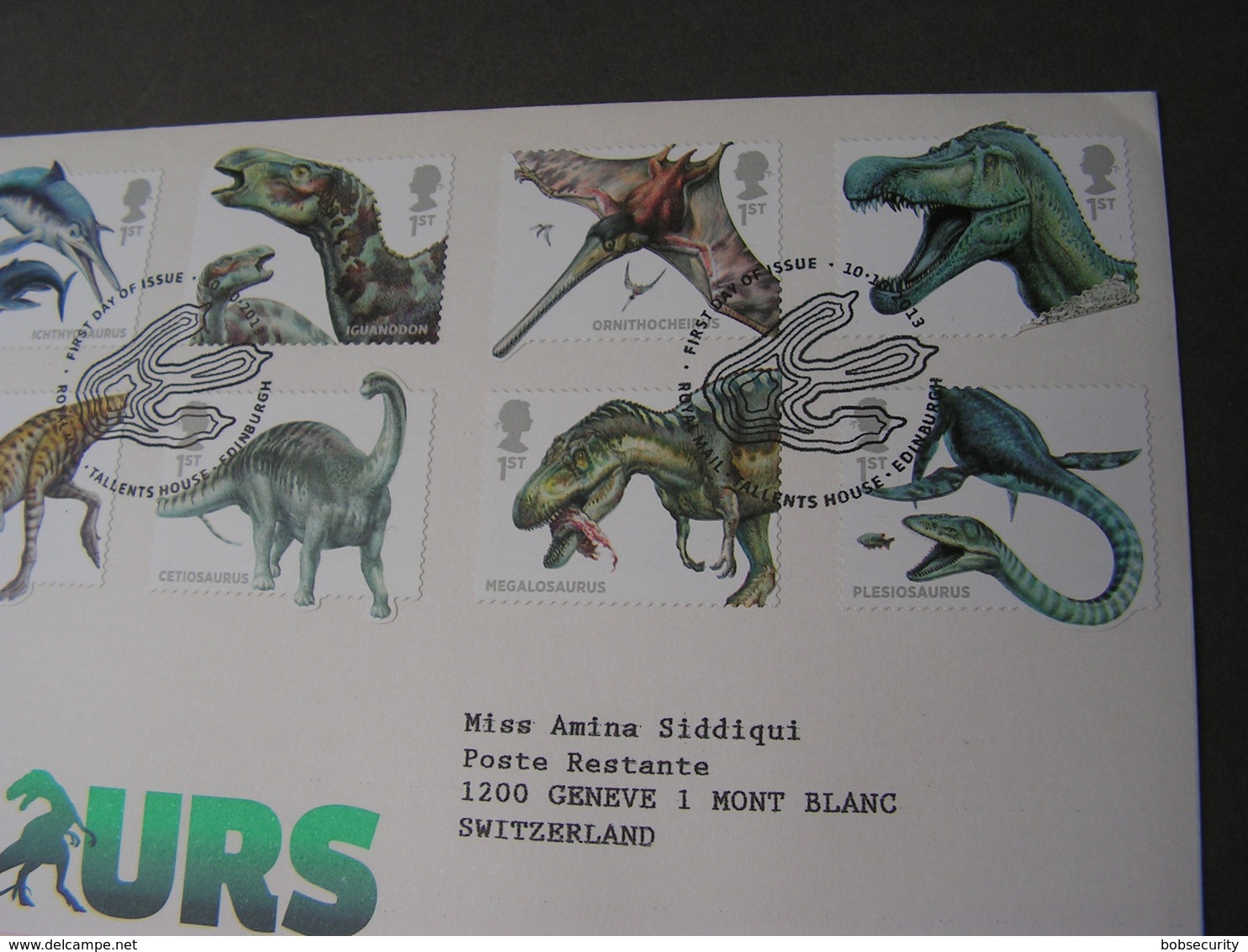 GB FDC 2013 Dinos - 2011-2020 Dezimalausgaben