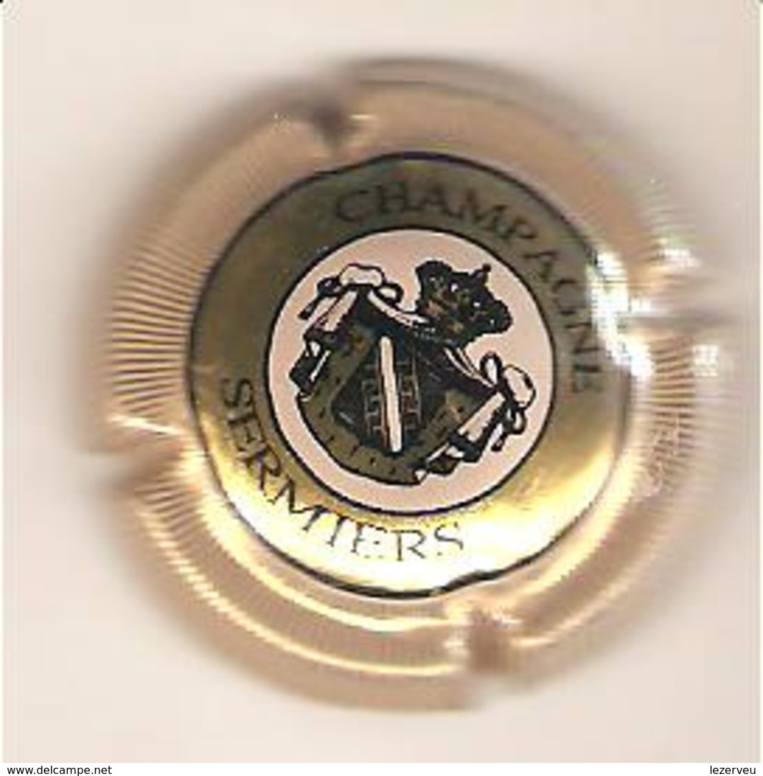 CAPSULE MUSELET CHAMPAGNE SERMIERS (blason Contour Doré Strié) - Sermiers