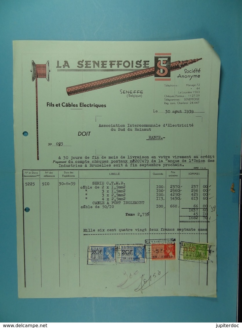 La Seneffoise Fils Et Câbles électriques Seneffe /39/ - Elektrizität & Gas