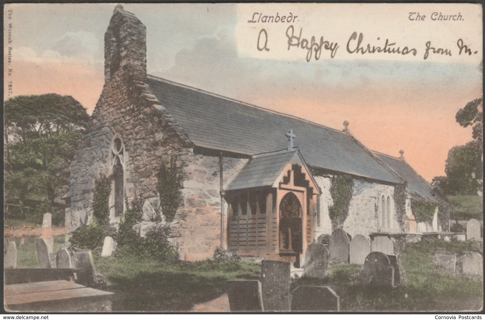 The Church, Llanbedr, Merionethshire, C.1905 - Wrench Postcard - Merionethshire