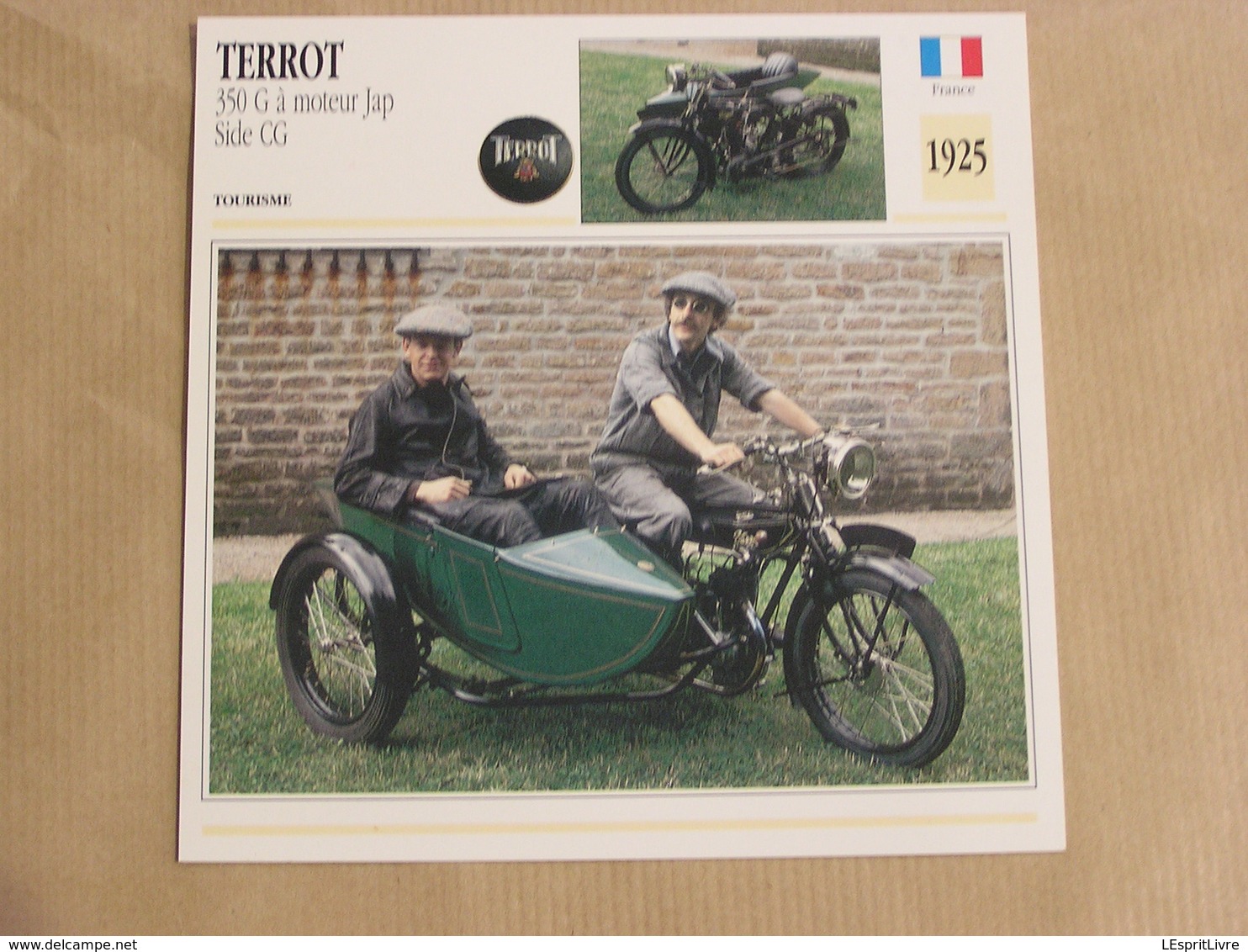 TERROT 350 G Side Car CG France 1925 Moto Fiche Descriptive Motocyclette Motos Motorcycle Moto Motocyclette - Sonstige & Ohne Zuordnung