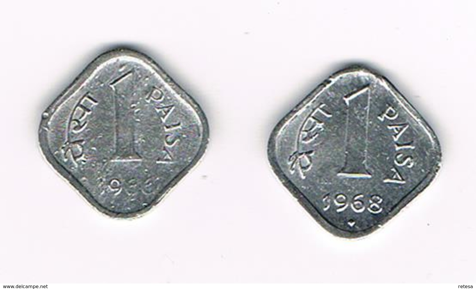 =&  INDIA  2 X 1 PAISA   1966/68 - India