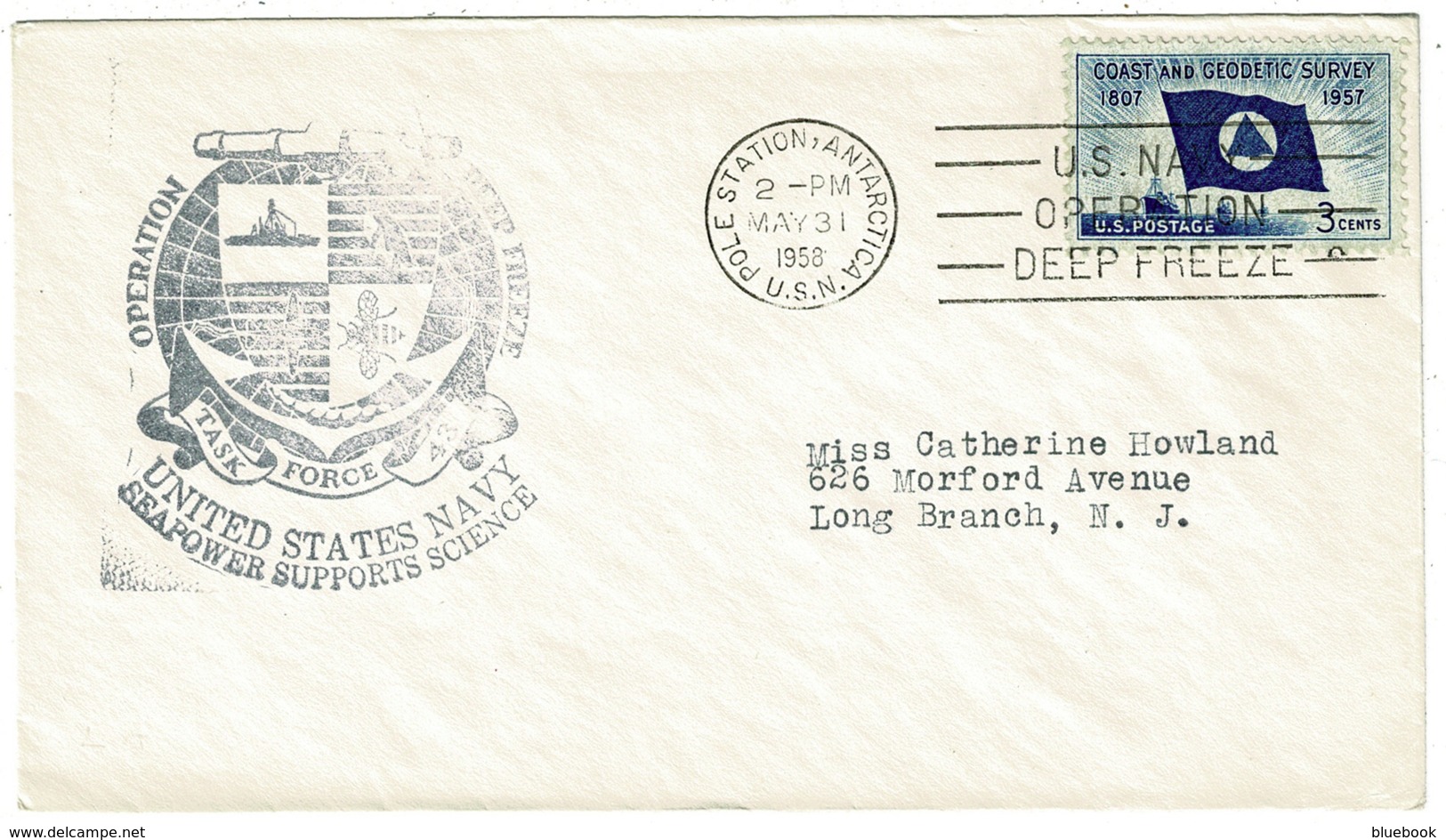 Ref 1281 - 1958 USA Antarctic Cover - Operation Deep Freeze - Pole Station Postmark - Lettres & Documents