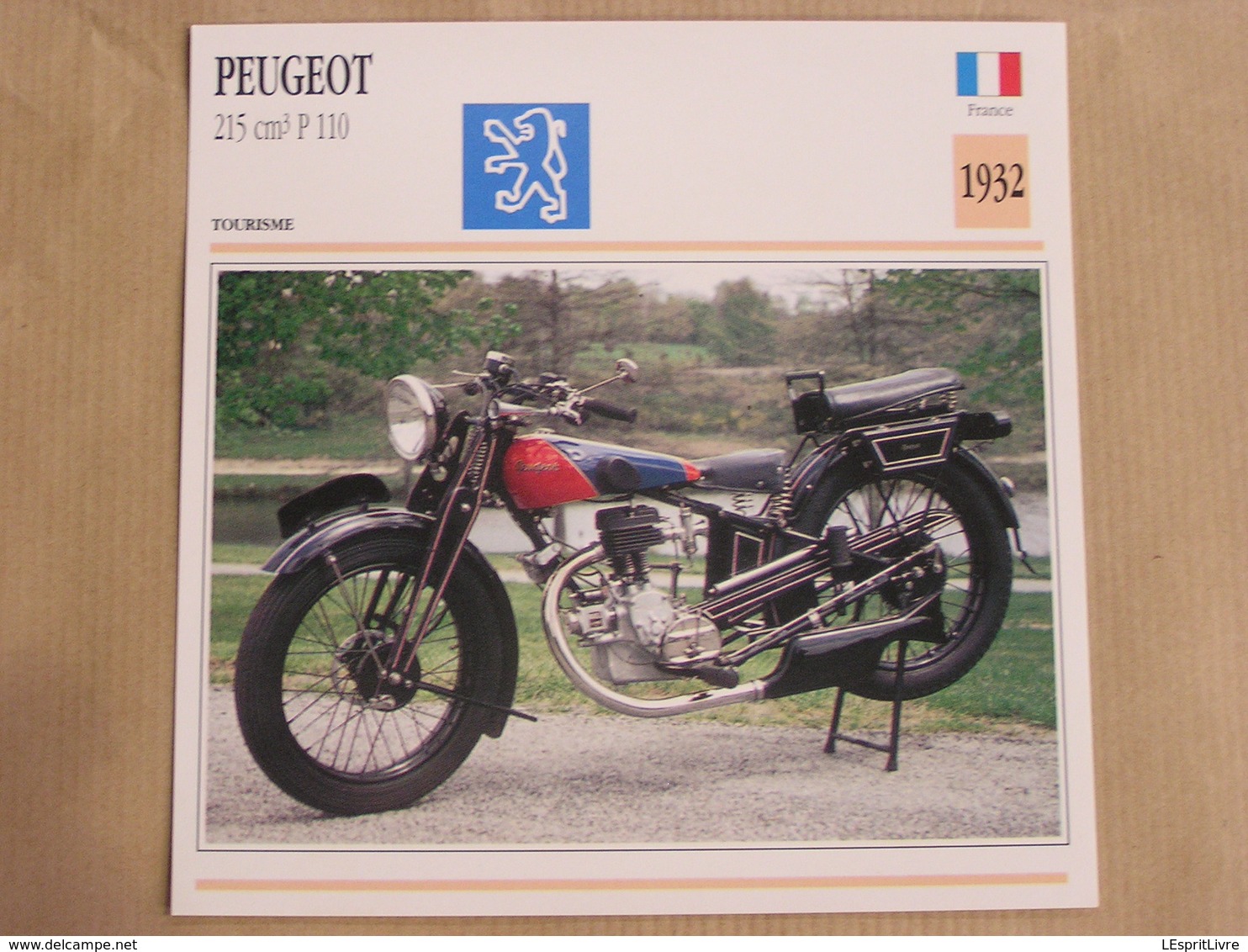 PEUGEOT 215 Cm3 P 110 France 1932  Moto Fiche Descriptive Motocyclette Motos Motorcycle Moto Motocyclette - Other & Unclassified