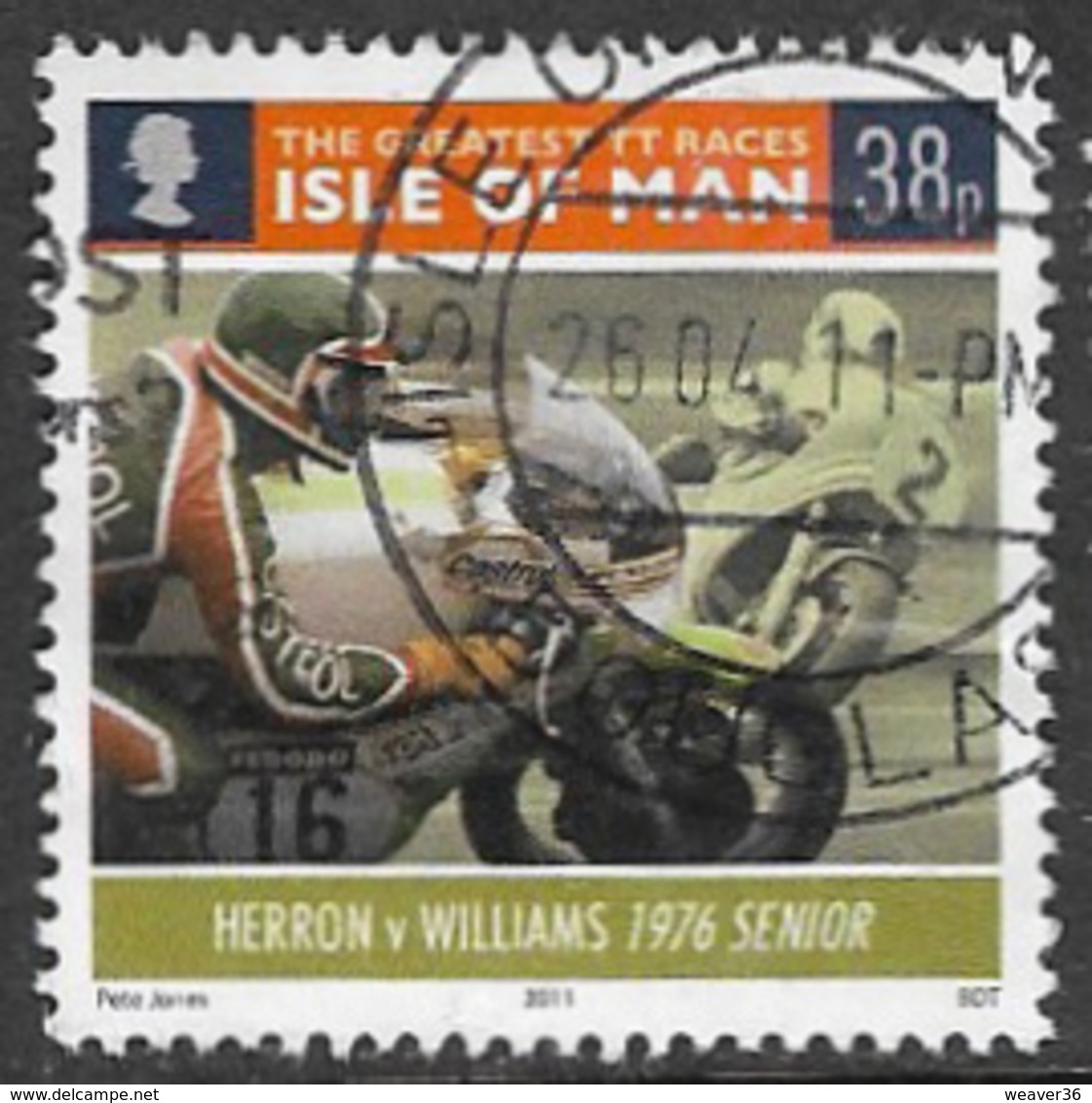 Isle Of Man 2011 TT Races 38p Type 8 Good/fine Used [39/32056/ND] - Isle Of Man