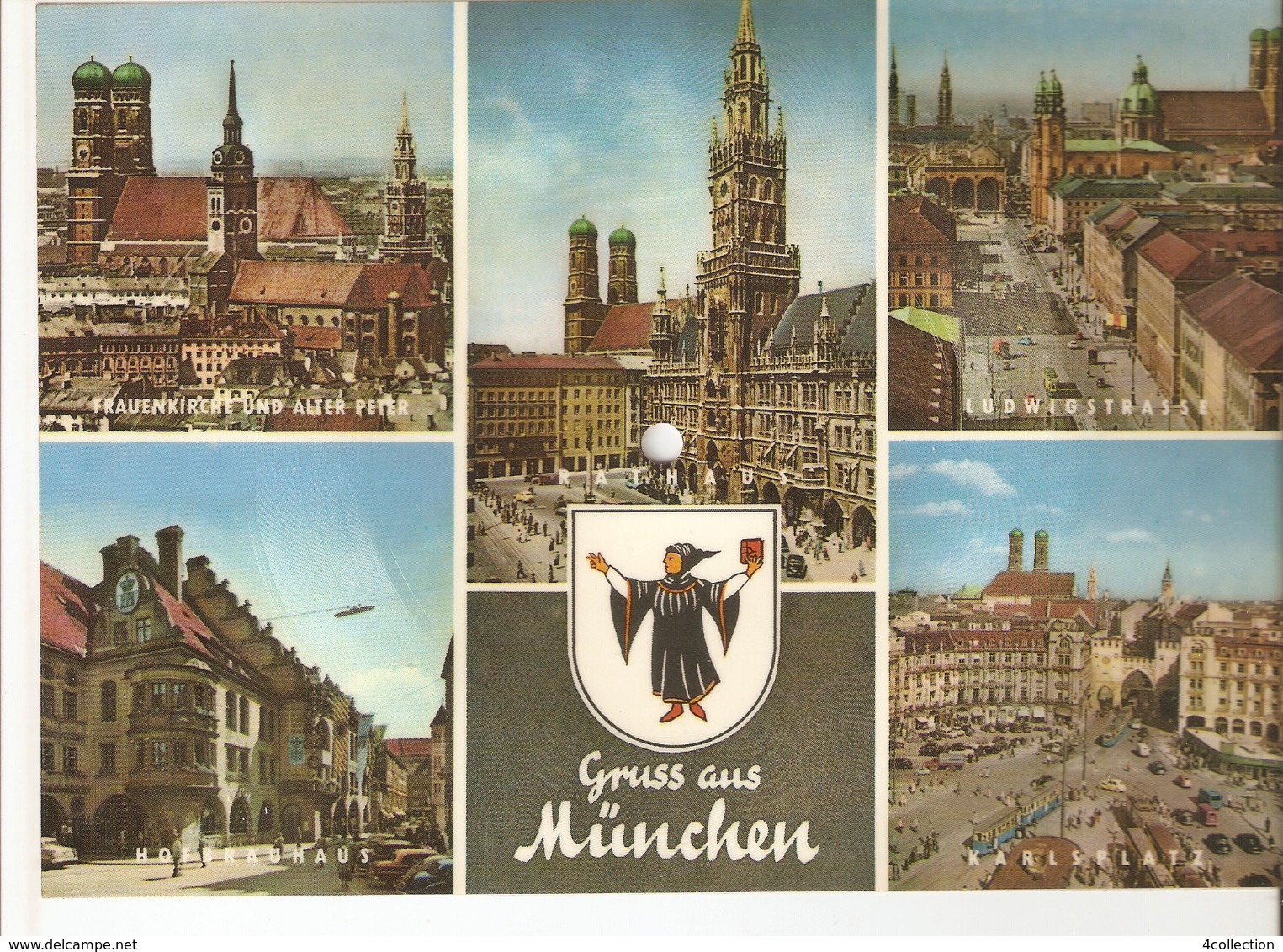 Old Musical 45rpm Record Postcard Schallbildkarte Hula Rock Legarde Valley Fini Busch MUNCHEN Karlsplatz Rathaus Kirche - Andere & Zonder Classificatie
