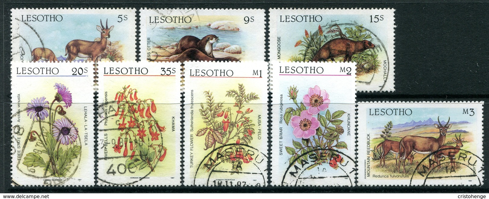 Lesotho 1987 Flora And Fauna Set Used (SG 766-773) - Lesotho (1966-...)