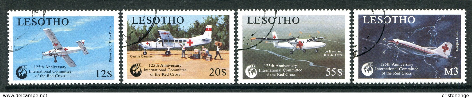 Lesotho 1989 125th Anniversary Of Red Cross Set Used (SG 862-865) - Lesotho (1966-...)