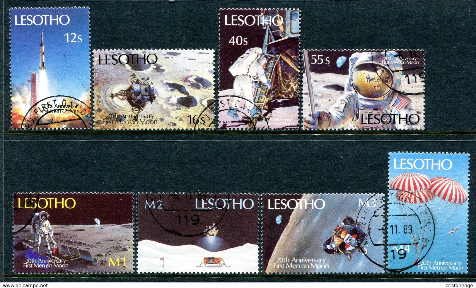 Lesotho 1989 20th Anniversary Of First Manned Moon Landing Set Used (SG 915-922) - Lesotho (1966-...)