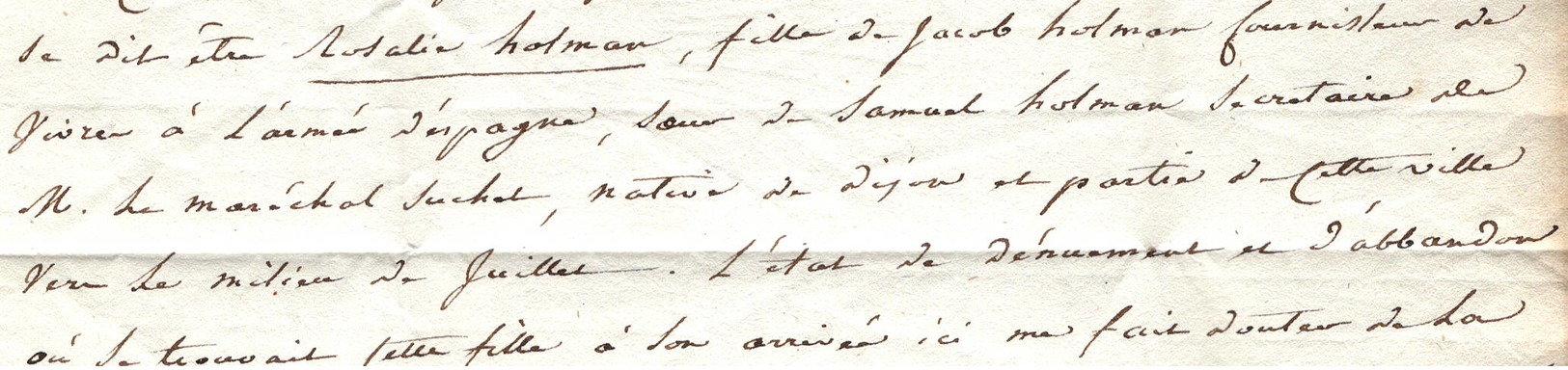 Empire: Lettre Du 17 Novembre 1812. On Y Trouve Samuel Hotman Secrétaire Du Maréchal SUCHET . - Documents Historiques