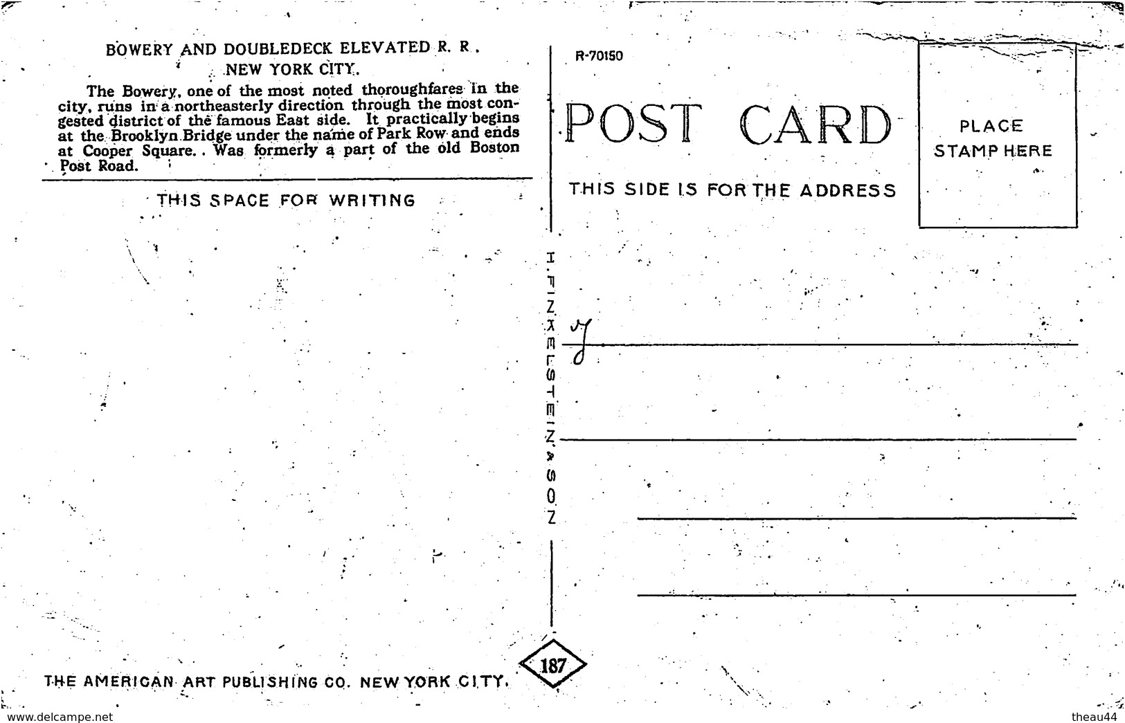 ¤¤  -    ETATS-UNIS   -  NEW-YORK City   -  Bowery And Doubledeck Elevated R.R.  -  Chemin De Fer, Trains       -  ¤¤ - Transports