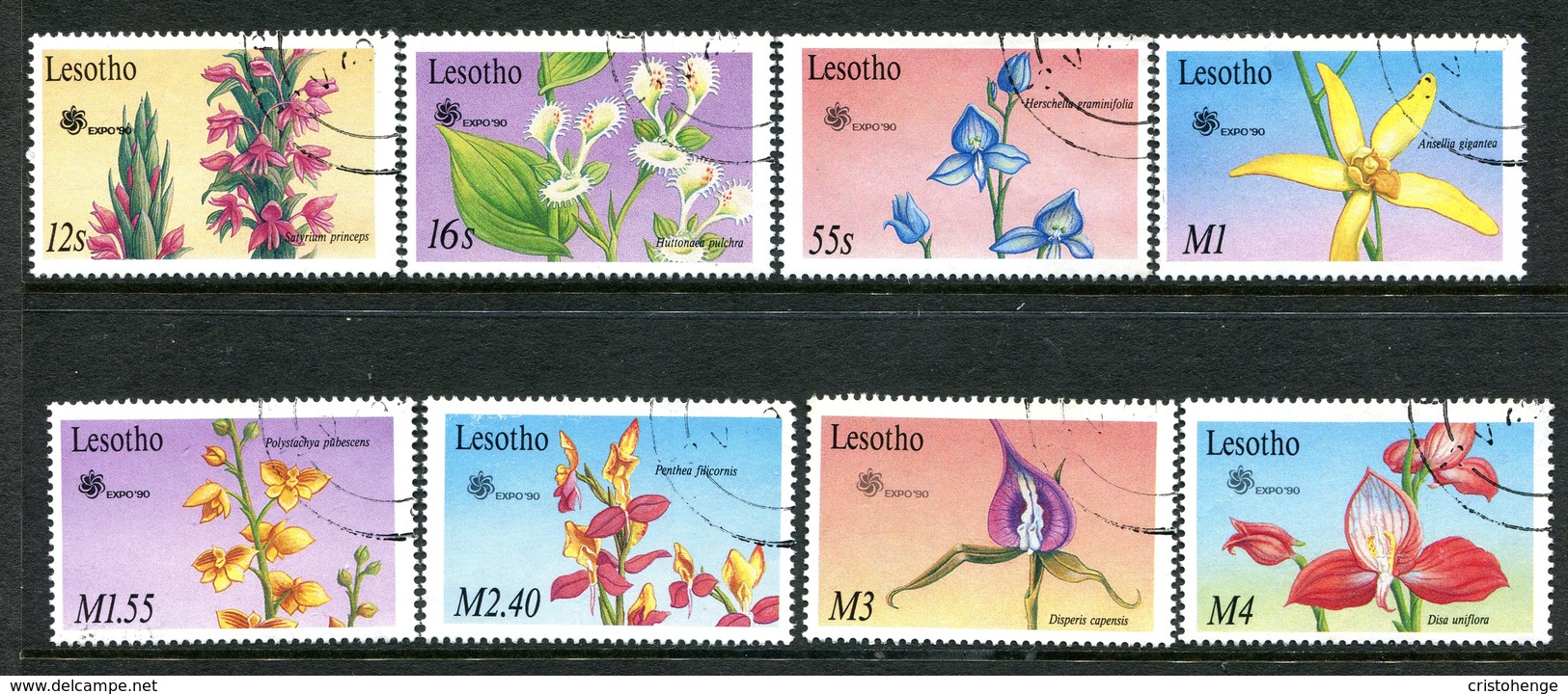 Lesotho 1990 EXPO '90 - Local Orchids Set Used (SG 958-965) - Lesotho (1966-...)