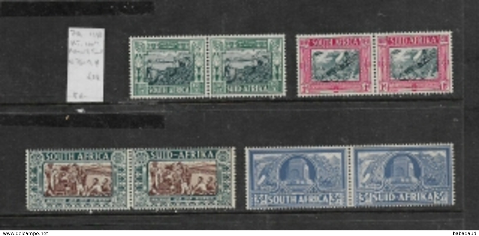 South Africa, 1938, Voortrekker 100th Anniversary Memorial Fund, Set Of 4 Pairs, MH * - Unused Stamps