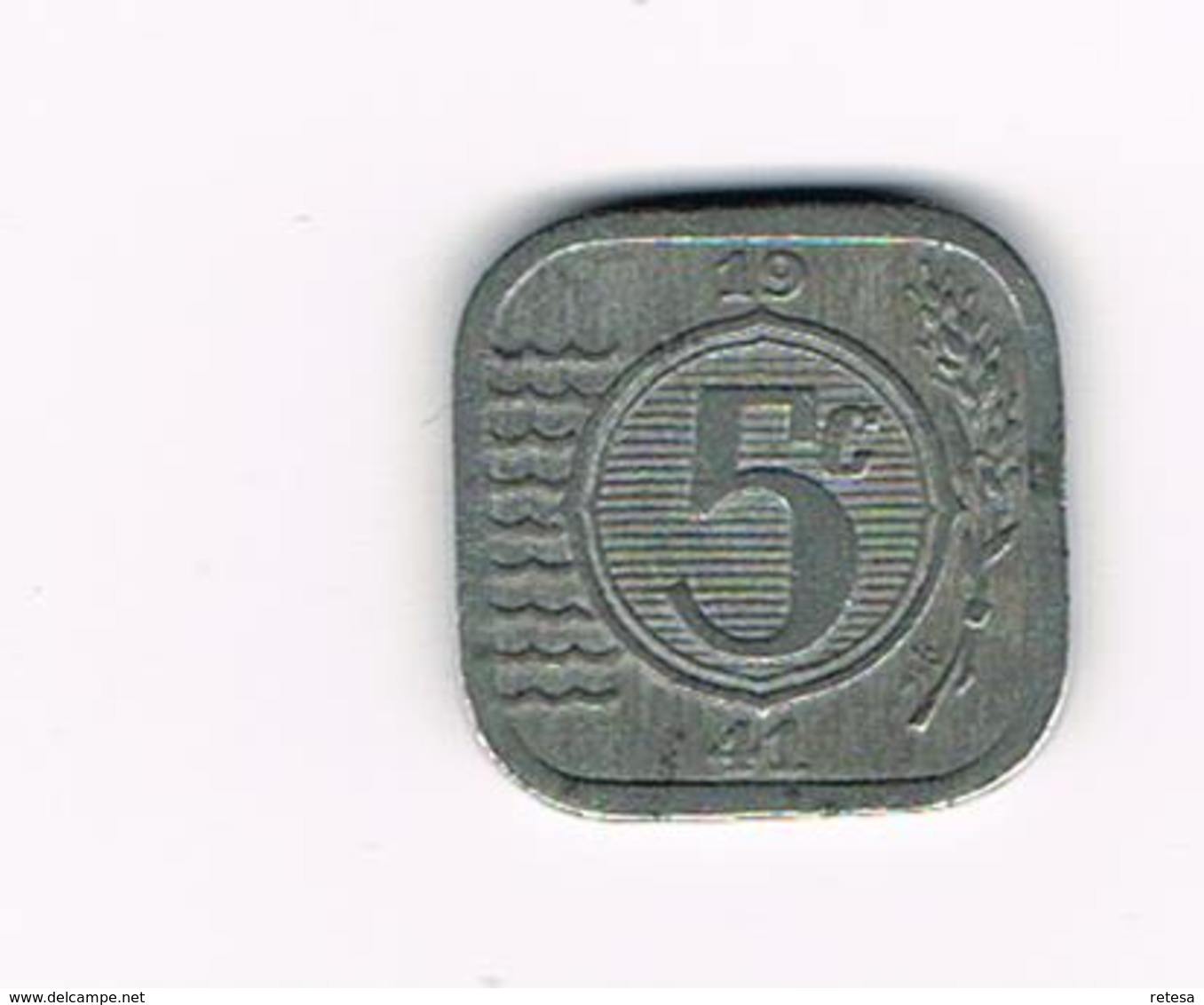 &-  NEDERLAND 5 CENTS 1941 - 5 Centavos