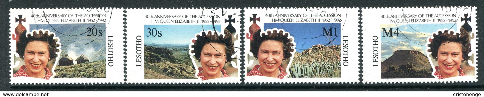 Lesotho 1992 40th Anniversary Of Queen Elizabeth II's Accession Set Used (SG 1084-1087) - Lesotho (1966-...)