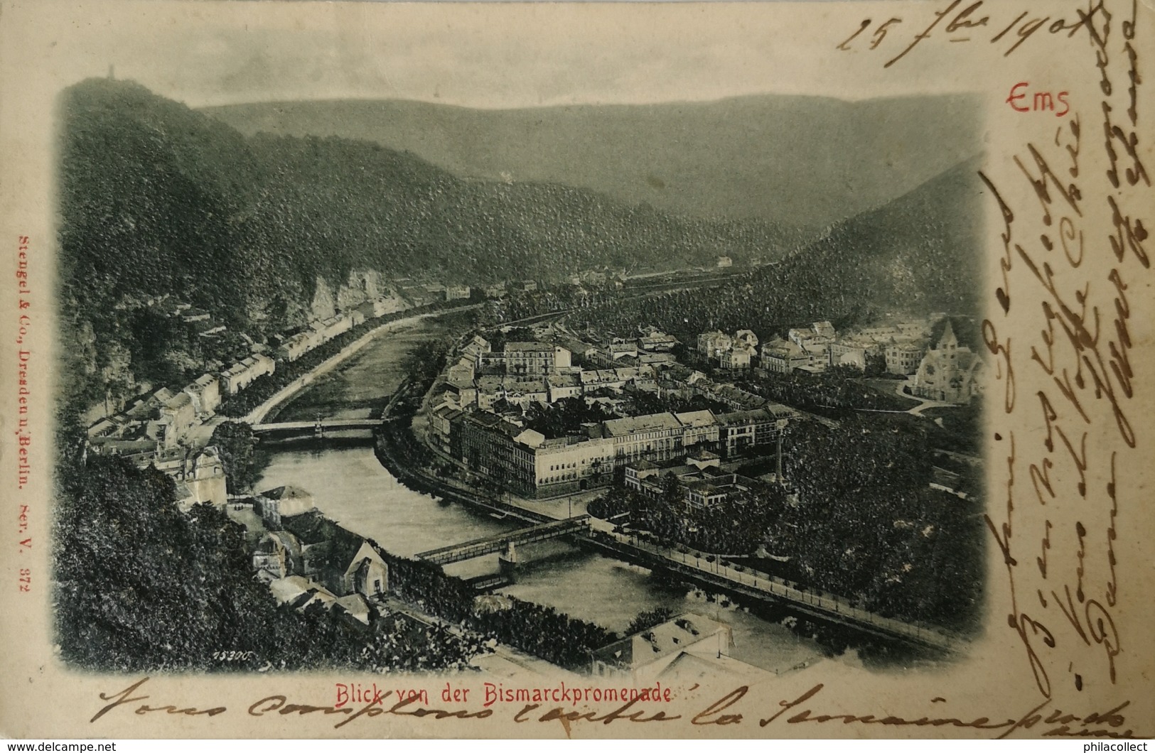 Bad Ems / Prage - AK / Blick Von Der Bismarck Promenade 1901 - Bad Ems