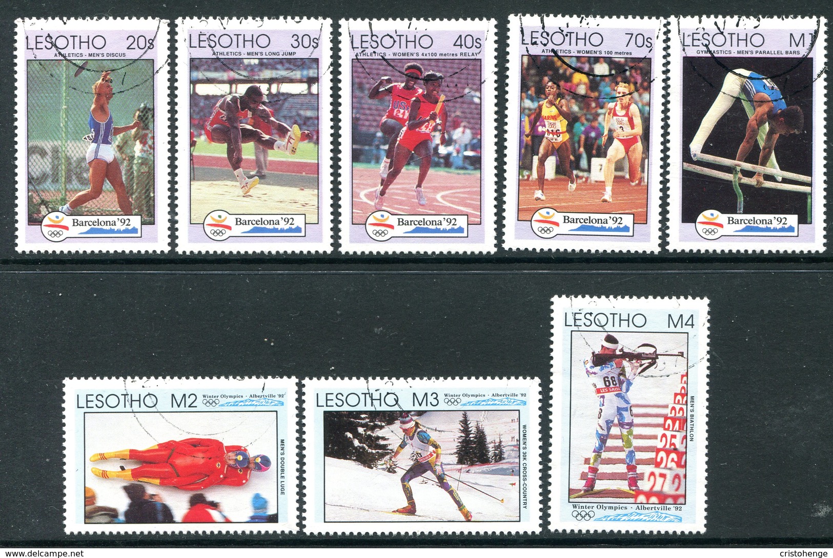 Lesotho 1992 Olympic Games, Albertville & Barcelona Set Used (SG 1108-1115) - Lesotho (1966-...)