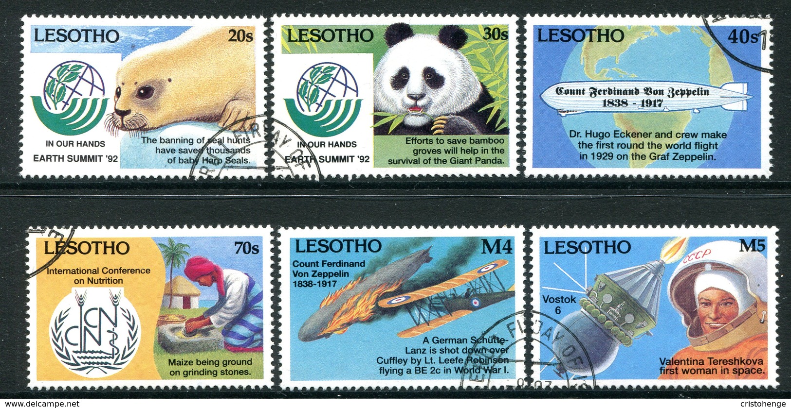 Lesotho 1993 Anniversaries And Events Set Used (SG 1127-1132) - Lesotho (1966-...)