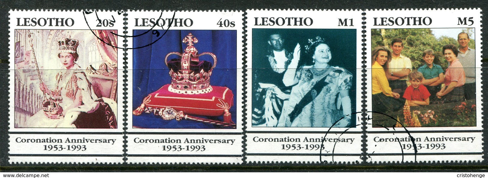 Lesotho 1993 40th Anniversary Of Coronation Set Used (SG 1159-1162) - Lesotho (1966-...)