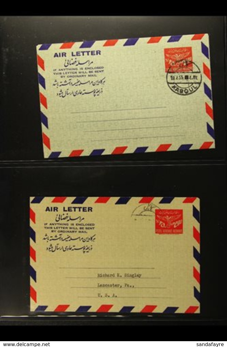 1951-76 USED AEROGRAMMES COLLECTION  Basic Issues, Incl. Both 1951 Types With Different Colour Overlays, 1972 14a Type I - Afghanistan