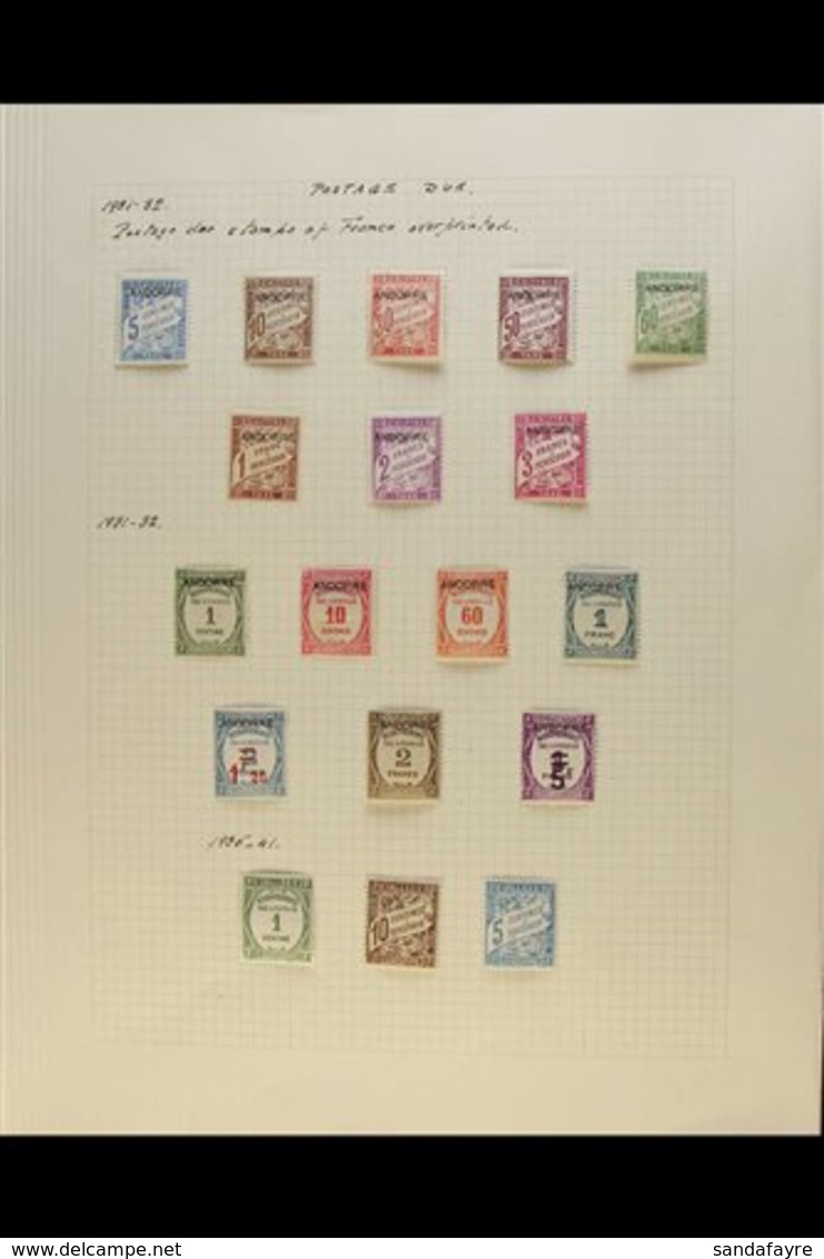 FRENCH  POSTAGE DUES 1931-50 MINT COLLECTION Incl. 1931-2 Overprinted Set, Scarce 1931-2 Ovpts & Surcharges Due Set, Plu - Other & Unclassified