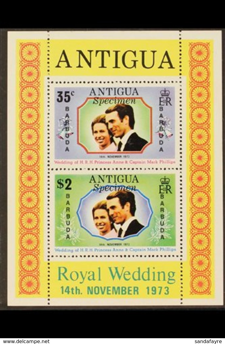 BARBUDA  1973 Royal Wedding, Unreleased Miniature Sheet, Overprinted "Specimen" (see Footnote After SG 103), Fine Never  - Sonstige & Ohne Zuordnung