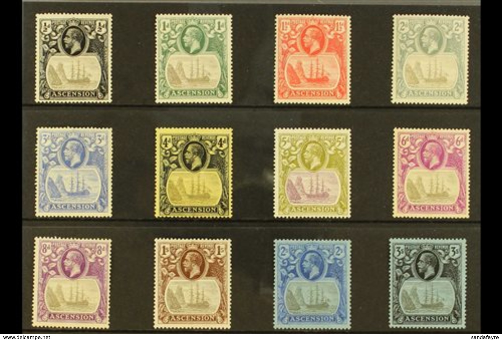 1924-33  Definitive "Badge Of St Helena" Set, SG 10/20, Fine Mint (12 Stamps) For More Images, Please Visit Http://www.s - Ascension