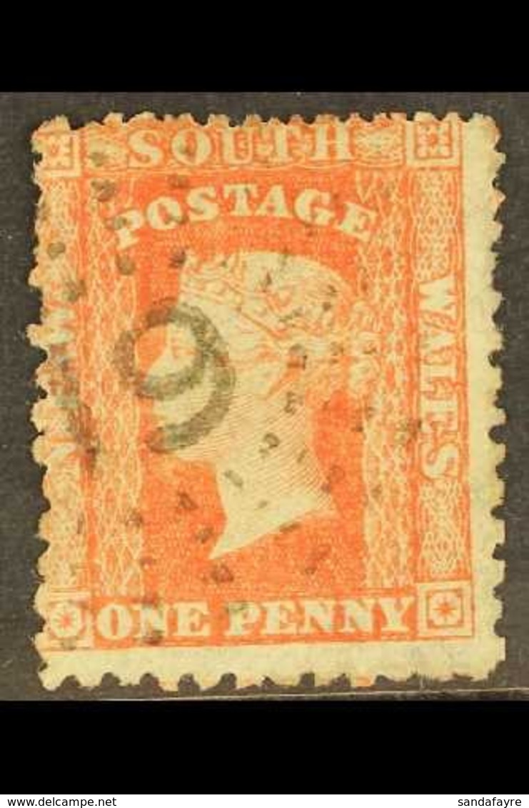 NEW SOUTH WALES  1860-72 1d Scarlet Diadem, PERF. COMPOUND 12 X 13 (at Top), SG 171, Crisp Almost Full "19" Cancel Of Ry - Other & Unclassified