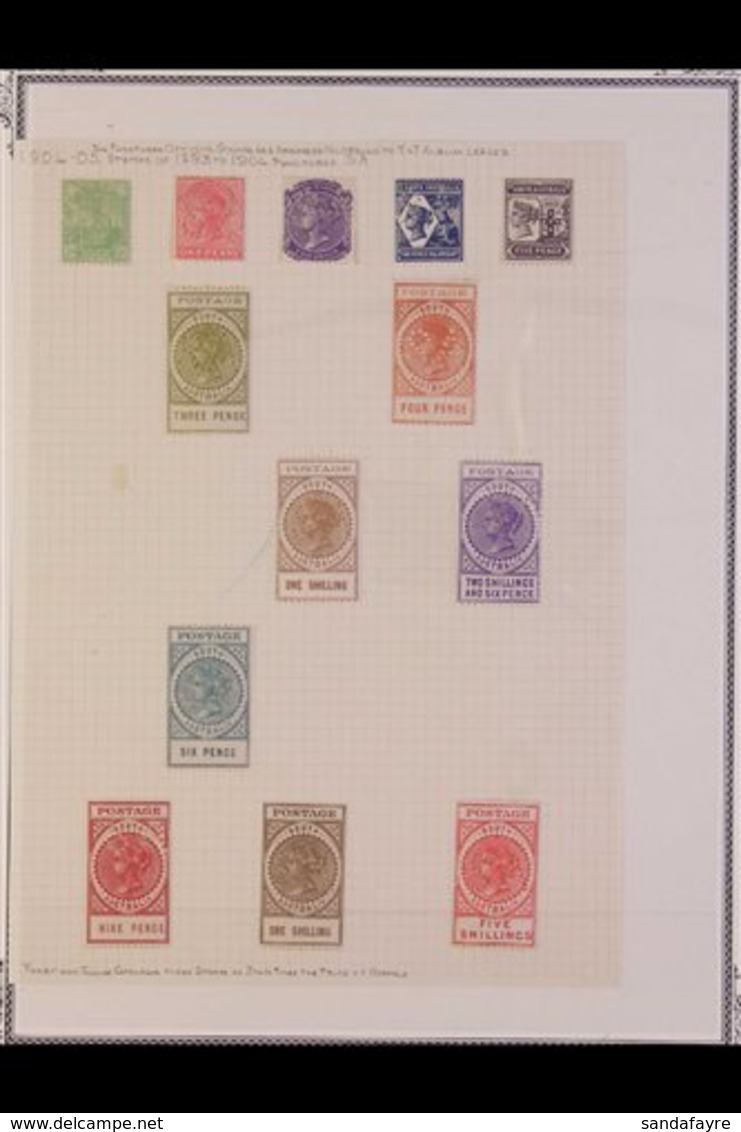 SOUTH AUSTRALIA  OFFICIALS - 1904 - 1909 Stamps Perforated "SA", Fine Mint Collection Of These Elusive Issues Including  - Other & Unclassified