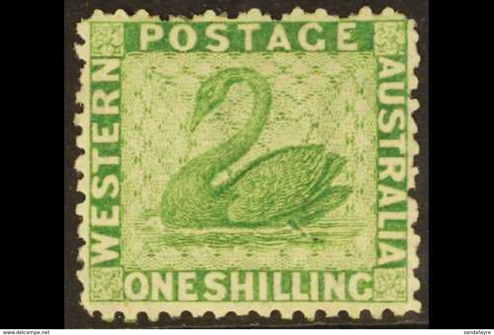 WESTERN AUSTRALIA  1864-79 1s Bright Green, P12½, SG 61, Very Fine Mint For More Images, Please Visit Http://www.sandafa - Other & Unclassified