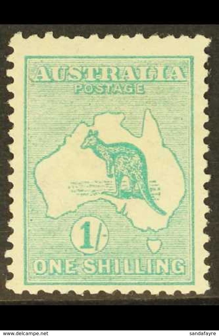 1913-14  1s Blue-green Kangaroo, SG 11a, Mint. For More Images, Please Visit Http://www.sandafayre.com/itemdetails.aspx? - Other & Unclassified